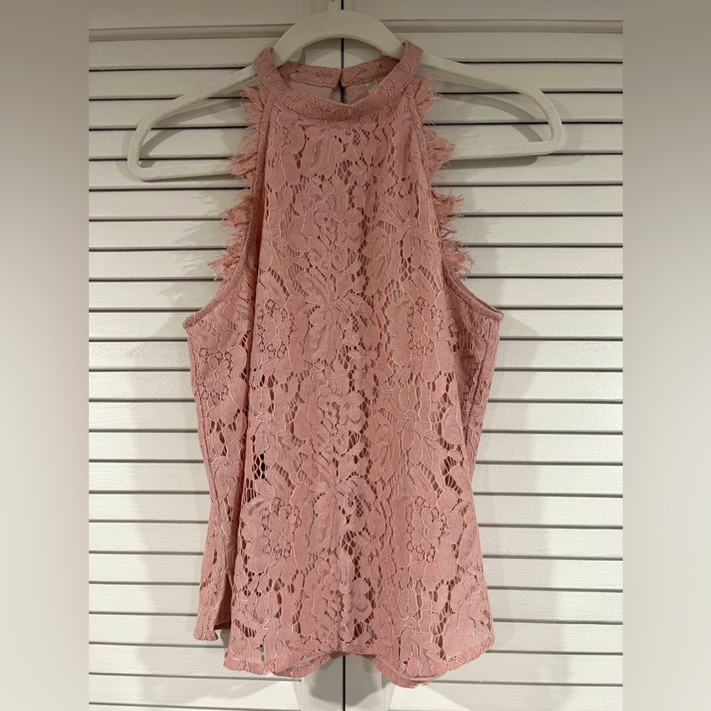 Lace Baby Pink Halter Top
